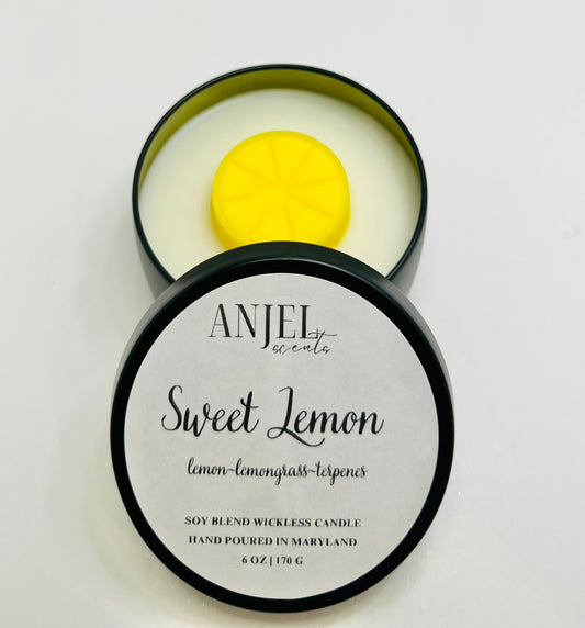 Sweet Lemon Wickless Candle Tin