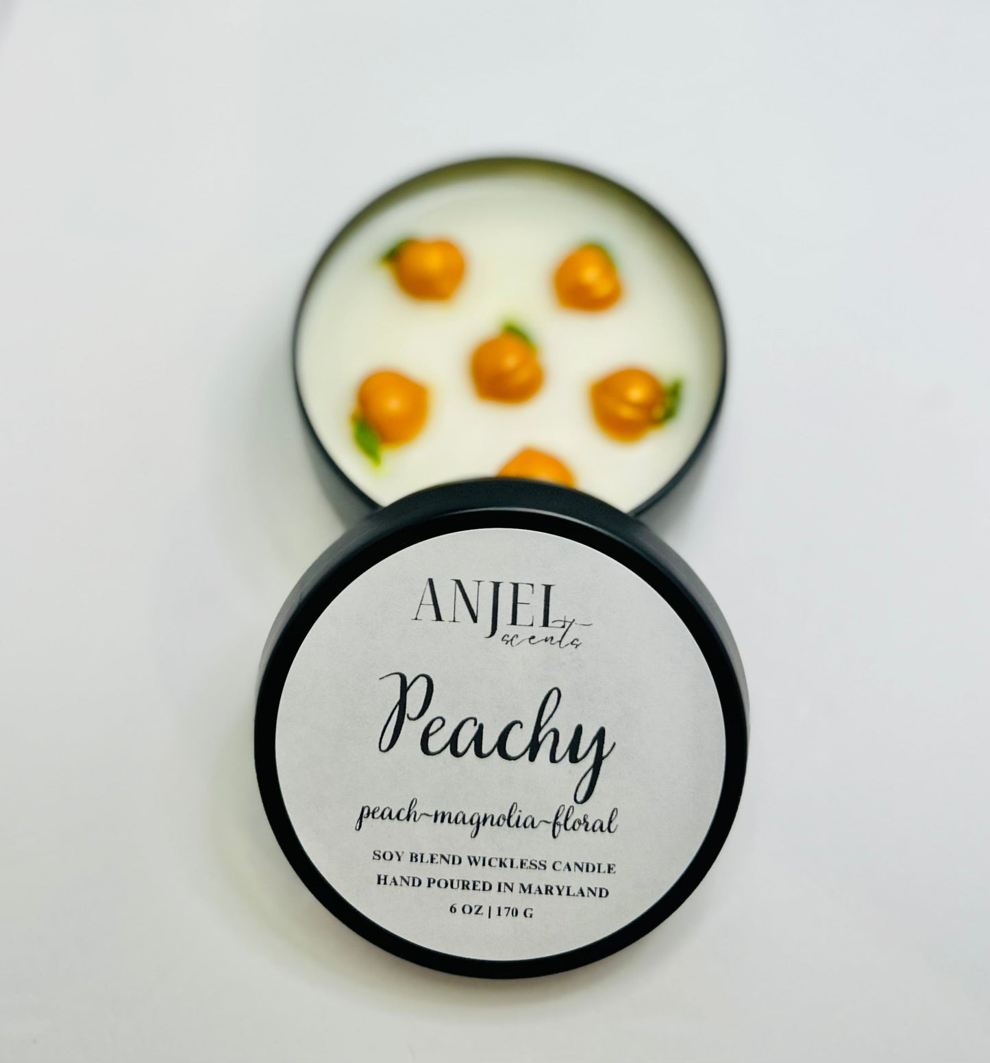 Peachy Wickless Candle Tin